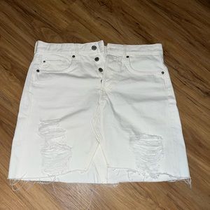 White Jean Skirt